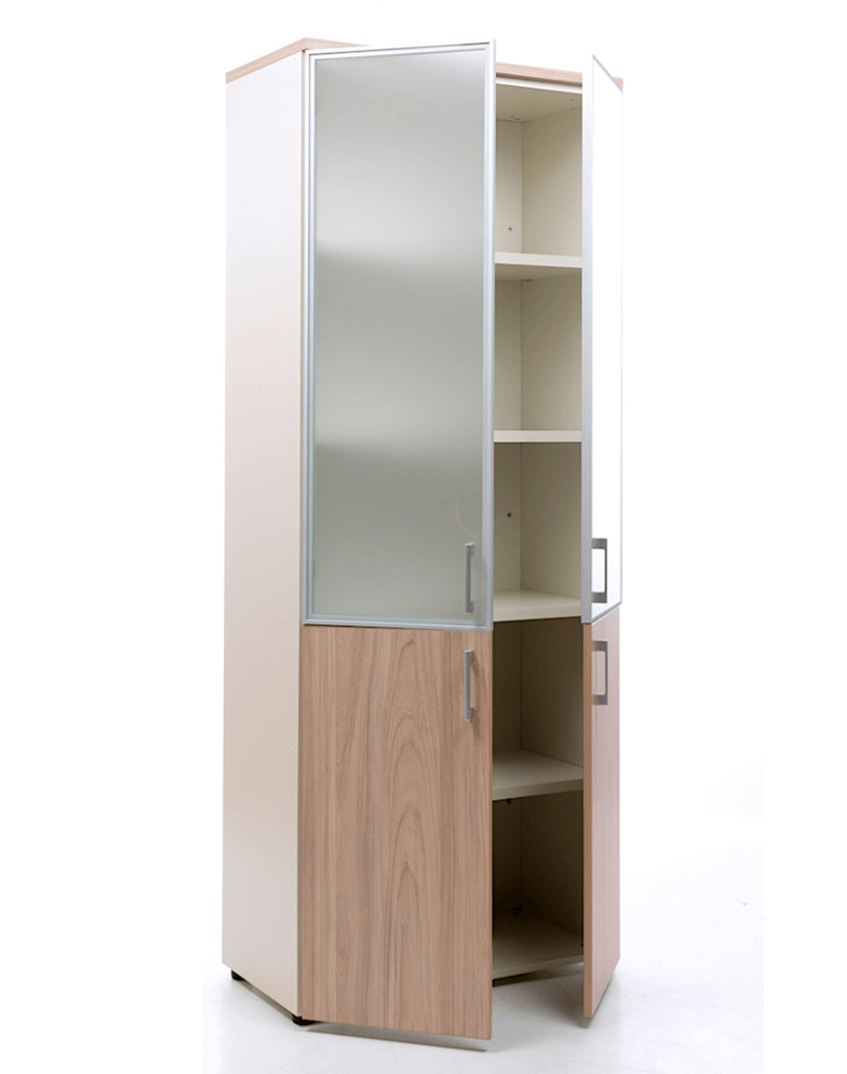 Шкаф NW 2080/2G со стеклом вяз натуральный/бежевый купить в Ярославле