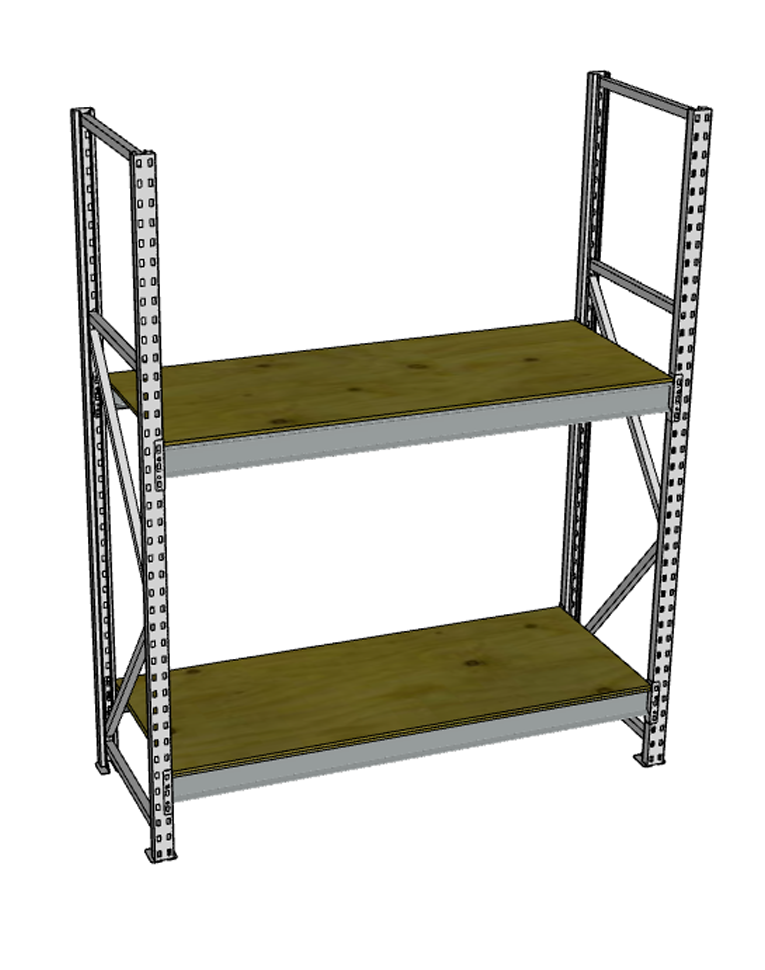 Стеллаж грузовой СГР 2000x900x400 2 полки (фанера) купить в Ярославле Стеллаж грузовой СГР 2000x900x400 2 полки (фанера) купить в Ярославле