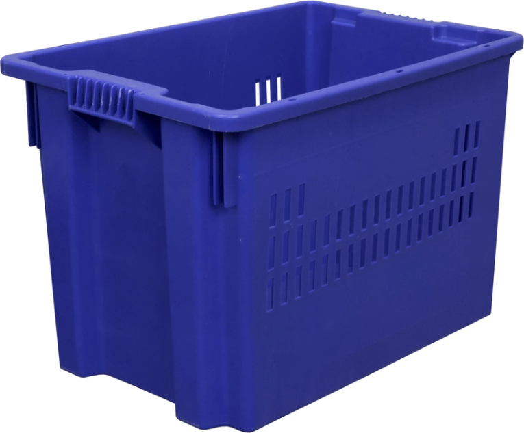 Ящик 600х400х400 дно сплошное, стенки перфорированные синий купить в Ярославле Ящик 600х400х400 дно сплошное, стенки перфорированные синий купить в Ярославле
