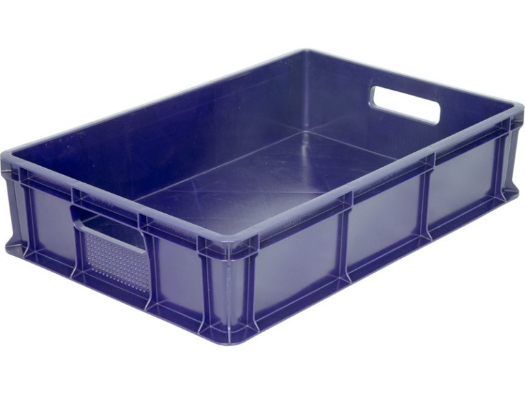 Ящик 600х400х140 мм сплошной с ручками синий купить в Ярославле Ящик 600х400х140 мм сплошной с ручками синий купить в Ярославле