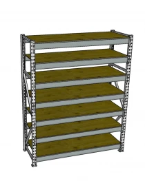 Стеллаж грузовой СГР 2500x1500x500 7 полок (фанера) Стеллаж грузовой СГР 2500x1500x500 7 полок (фанера)