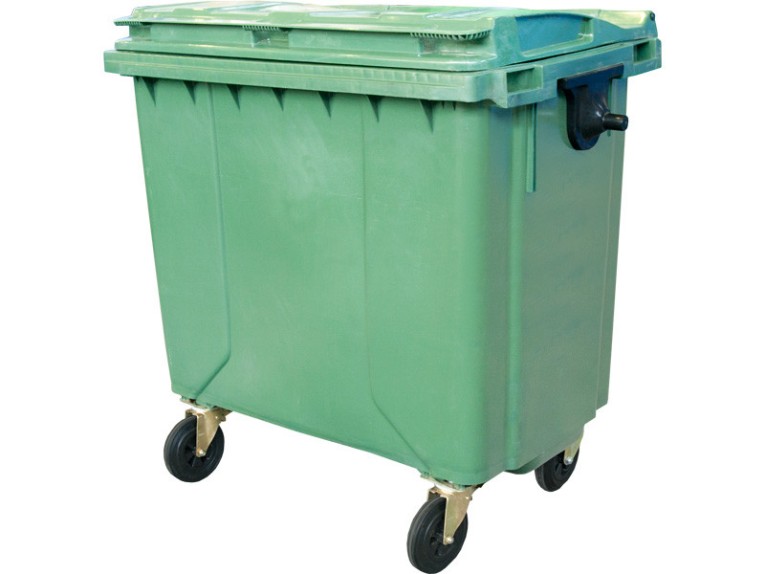 Мусорный контейнер 1 100л. на колёсах, с крышкой цв. зелёный купить в Ярославле Мусорный контейнер 1 100л. на колёсах, с крышкой цв. зелёный купить в Ярославле