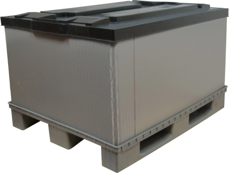 Контейнер 1200х800х860 мм сплошной разборный на п/паллет серый купить в Ярославле