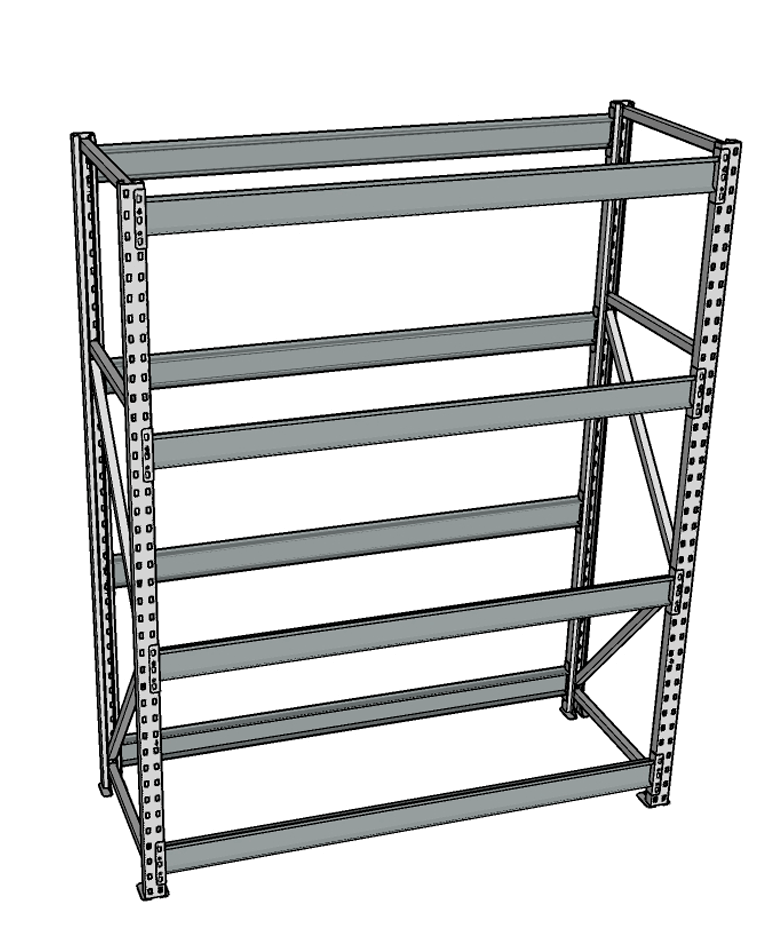 Стеллаж грузовой СГР 3000x900x400 4 полки (без настила) купить в Ярославле