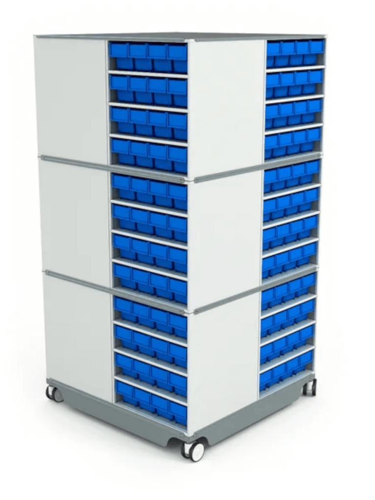 КП-02 Кассетница поворотная с синими ящиками купить в Ярославле