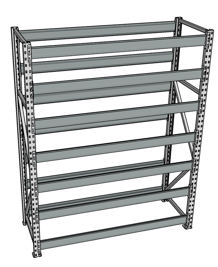 Стеллаж грузовой СГР 2500x900x800 7 полок (без настила) купить в Ярославле
