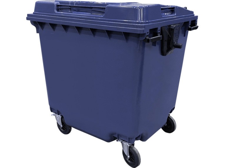 Мусорный контейнер 1 100л. на колёсах цв. синий купить в Ярославле
