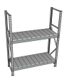 Стеллаж грузовой СГР 2500x1200x400 2 полки (металл)