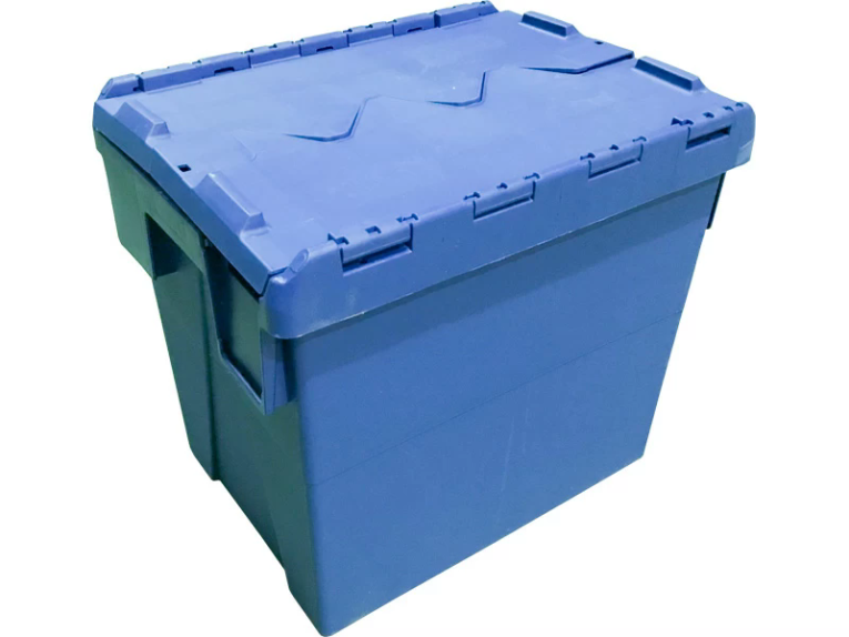 Ящик 400х300х356 сплошной, с крышкой синий купить в Ярославле Ящик 400х300х356 сплошной, с крышкой синий купить в Ярославле