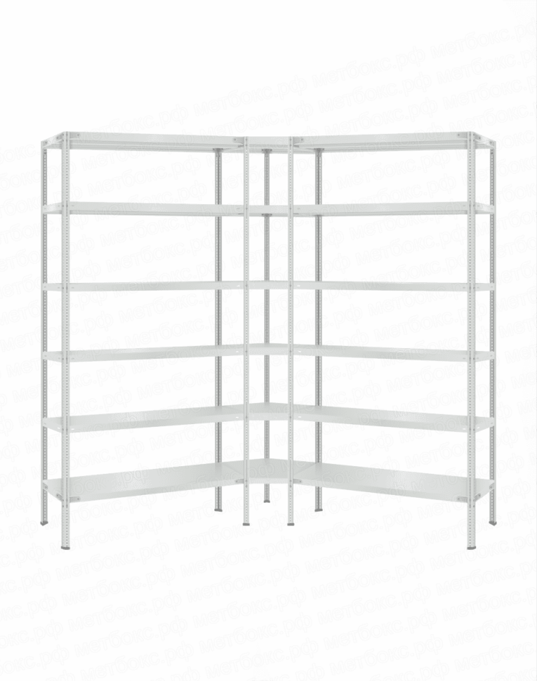 Стеллаж угловой 2000х1500х1500 (6 ярусов глубиной 300мм) купить в Ярославле Стеллаж угловой 2000х1500х1500 (6 ярусов глубиной 300мм) купить в Ярославле