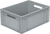 Ящик 400х300х175 сплошной, с ручками, гладкое дно, серый B-4316 Ящик 400х300х175 сплошной, с ручками, гладкое дно, серый B-4316