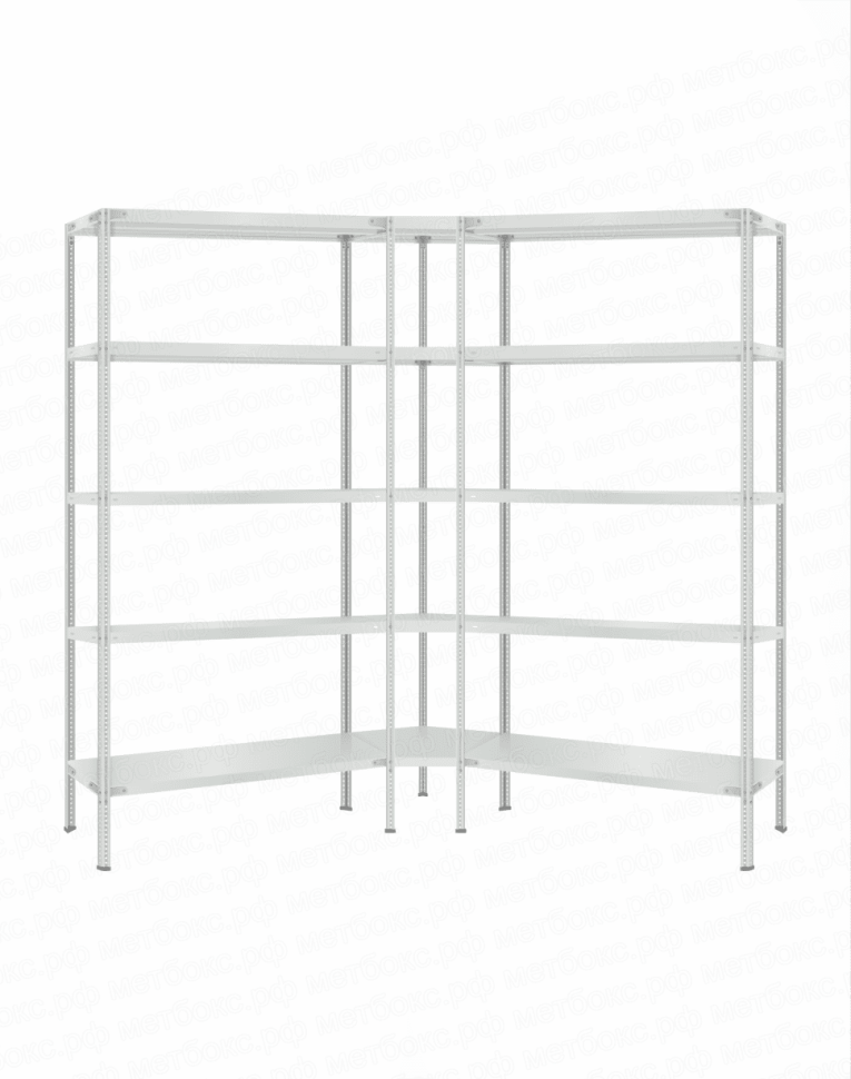 Стеллаж угловой 2000х1600х1600 (5 ярусов глубиной 400мм) купить в Ярославле Стеллаж угловой 2000х1600х1600 (5 ярусов глубиной 400мм) купить в Ярославле