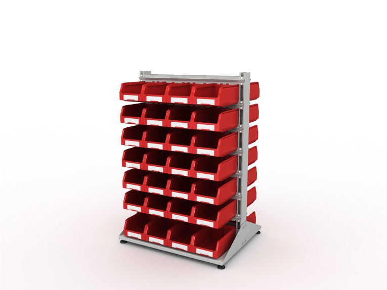 Стеллаж для пластиковых лотков SORTEX двухсторонний 1500x1000x800.03 купить в Ярославле