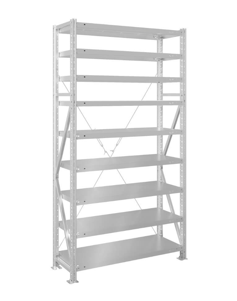 Стеллаж MS U 2500x1000x800 9 полок (200 кг, металл) купить в Ярославле