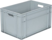 Ящик 600х400х340 сплошной, с ручками, дно с усилением, серый B-4633 Ящик 600х400х340 сплошной, с ручками, дно с усилением, серый B-4633