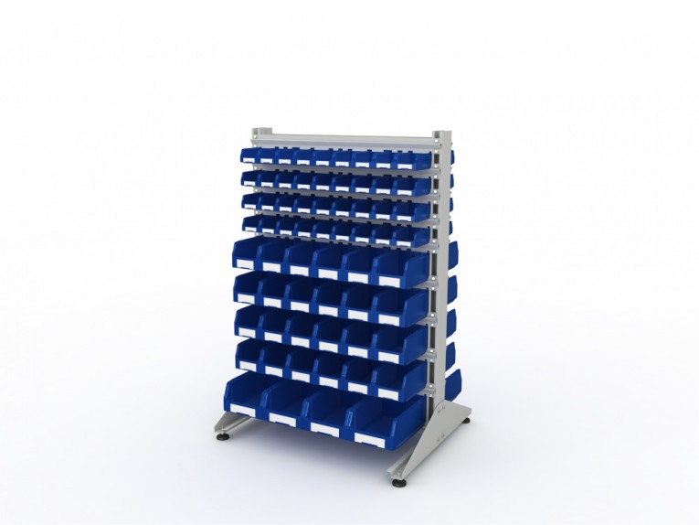 Стеллаж для пластиковых лотков SORTEX двухсторонний 1500x1000x800.05 купить в Ярославле