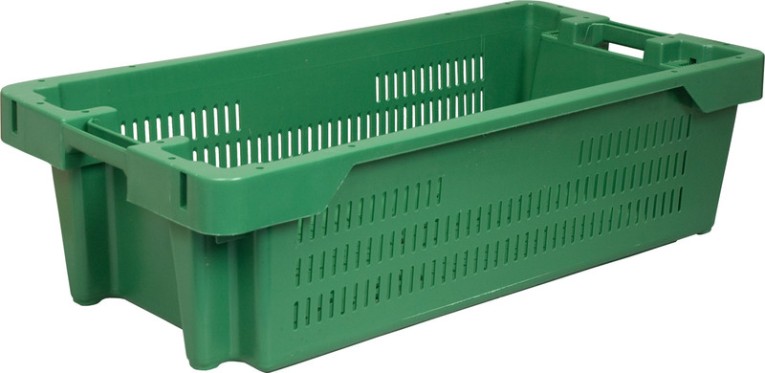 Ящик рыбный 800х400х225 перфорированный зеленый купить в Ярославле Ящик рыбный 800х400х225 перфорированный зеленый купить в Ярославле