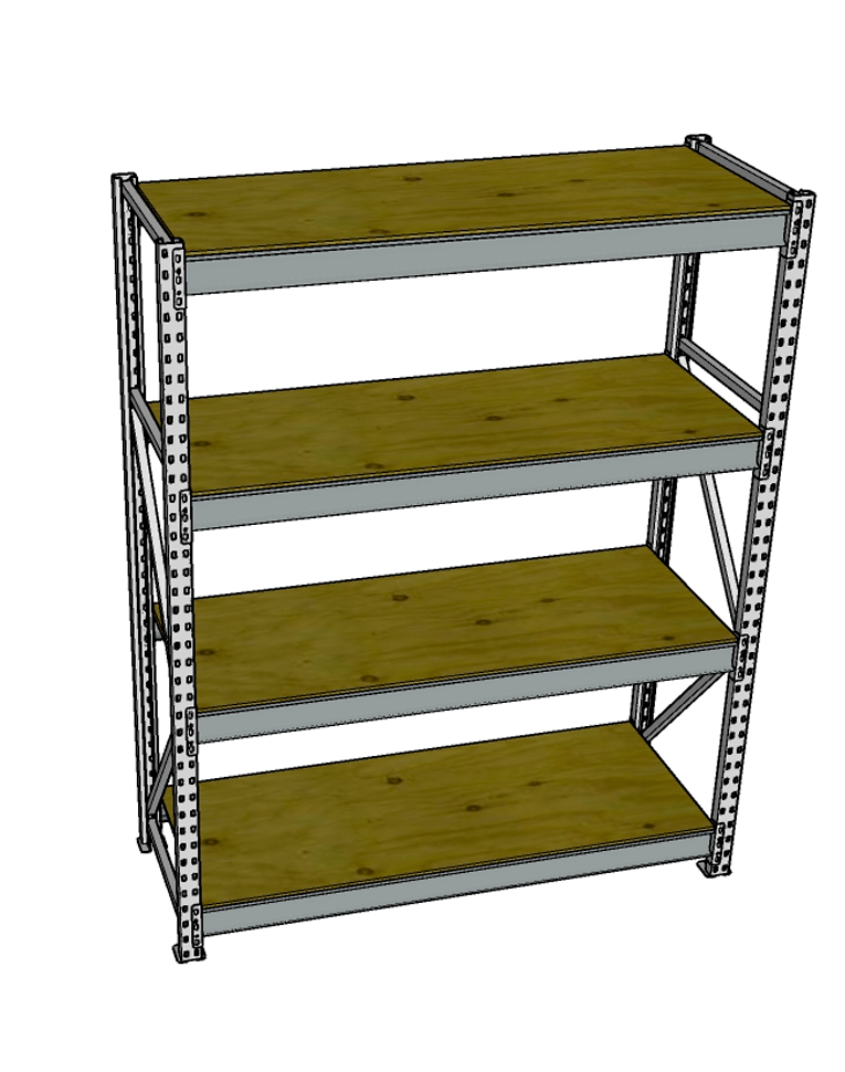 Стеллаж грузовой СГР 2000x900x500 4 полки (фанера) купить в Ярославле