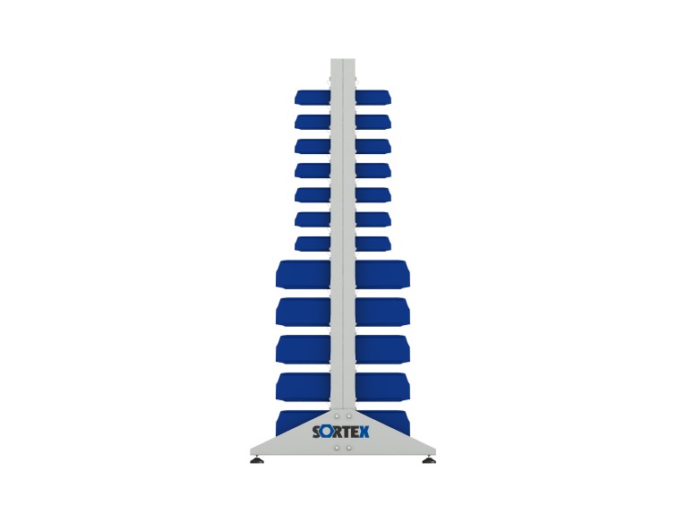 Стеллаж для пластиковых лотков SORTEX двухсторонний 1800x1000x800.04 купить в Ярославле