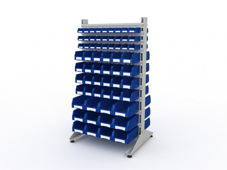 Стеллаж для пластиковых лотков SORTEX двухсторонний 1800x1000x800.05 купить в Ярославле Стеллаж для пластиковых лотков SORTEX двухсторонний 1800x1000x800.05 купить в Ярославле