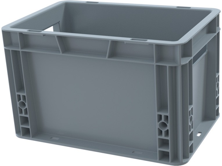 Ящик 300х200х170 сплошной, гладкое дно, цв. серый купить в Ярославле