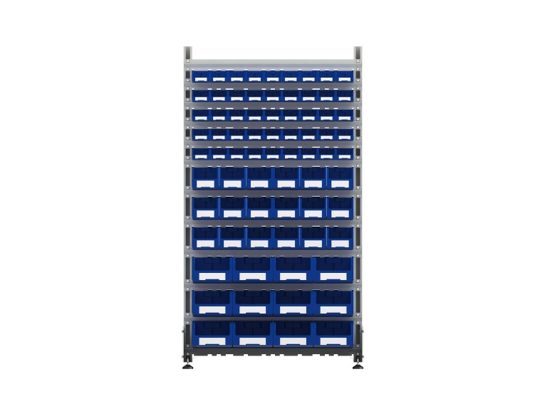 Стеллаж для пластиковых лотков SORTEX двухсторонний 1800x1000x800.06 купить в Ярославле Стеллаж для пластиковых лотков SORTEX двухсторонний 1800x1000x800.06 купить в Ярославле