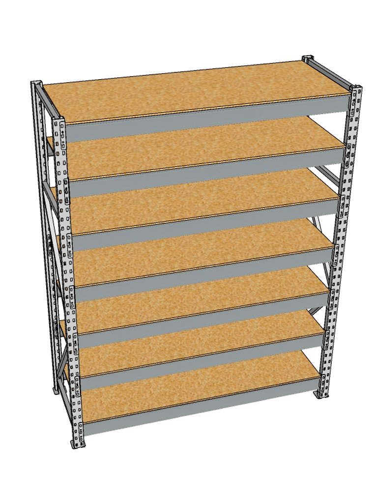 Стеллаж грузовой СГР 3000x1200x500 7 полок (ДСП) купить в Ярославле