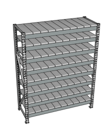 Стеллаж грузовой СГР 3000x1200x600 8 полок (металл)