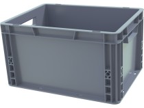 Ящик 400х300х270 сплошной, усиленное дно, цв. серый Ящик 400х300х270 сплошной, усиленное дно, цв. серый
