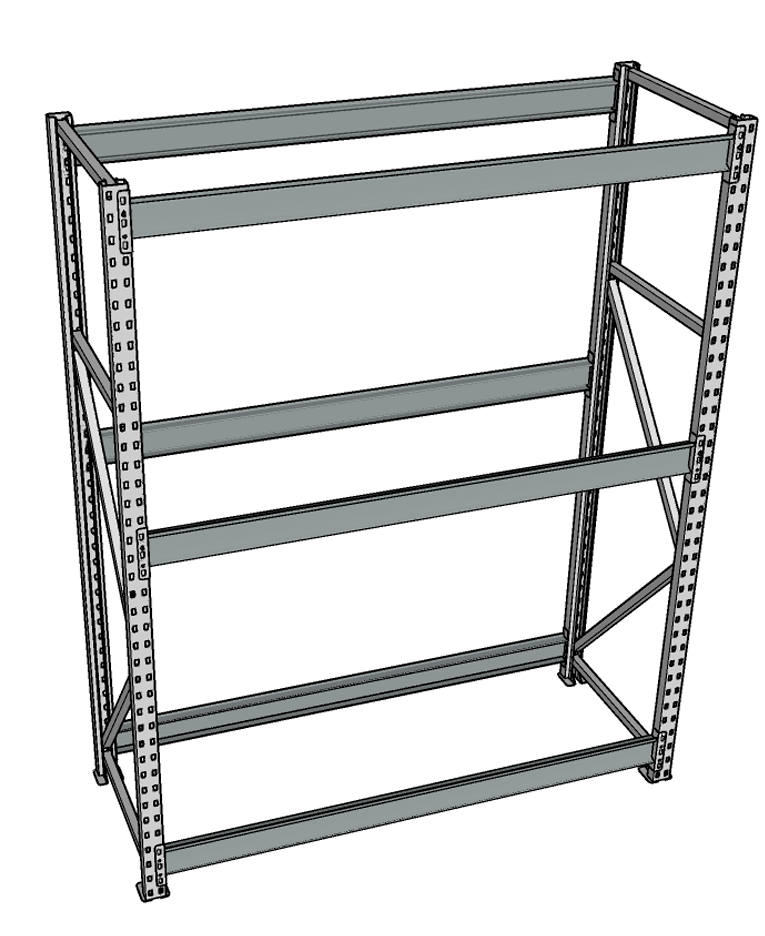 Стеллаж грузовой СГР 2000x1200x800 3 полки (без настила) купить в Ярославле