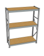 Стеллаж грузовой СГР 3000x1200x1000 3 полки (ДСП)