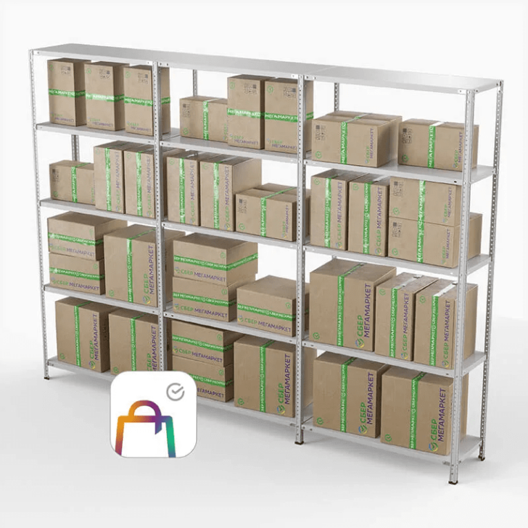 Стеллаж ПВЗ Сбер 2000х3000х400 5 полок купить в Ярославле