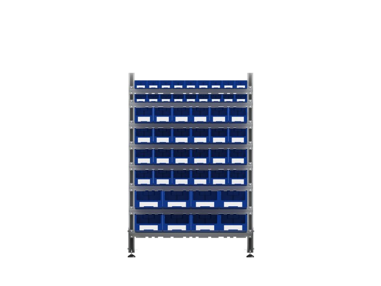 Стеллаж для пластиковых лотков SORTEX односторонний 1500x1000x450.06 купить в Ярославле Стеллаж для пластиковых лотков SORTEX односторонний 1500x1000x450.06 купить в Ярославле