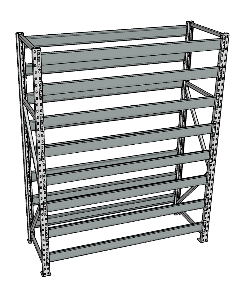 Стеллаж грузовой СГР 2500x1500x400 8 полок (без настила) купить в Ярославле Стеллаж грузовой СГР 2500x1500x400 8 полок (без настила) купить в Ярославле