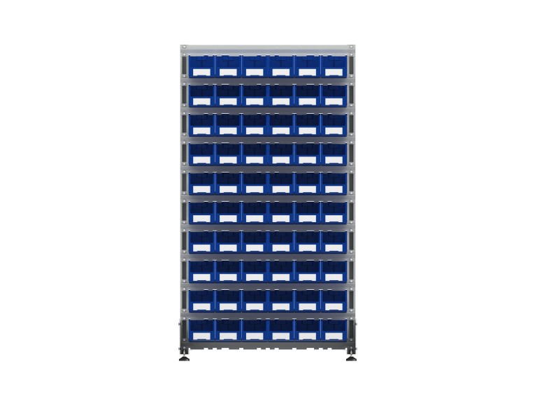 Стеллаж для пластиковых лотков SORTEX односторонний 1800x1000x450.02 купить в Ярославле Стеллаж для пластиковых лотков SORTEX односторонний 1800x1000x450.02 купить в Ярославле