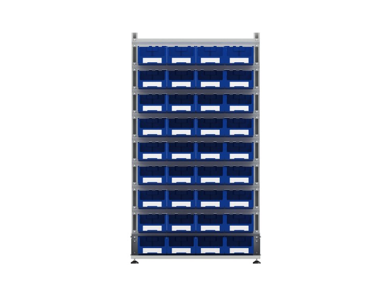 Стеллаж для пластиковых лотков SORTEX односторонний 1800x1000x450.03 купить в Ярославле Стеллаж для пластиковых лотков SORTEX односторонний 1800x1000x450.03 купить в Ярославле