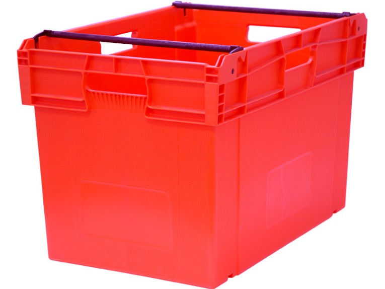 Ящик 600х400х407 со складываемыми ручками красный купить в Ярославле