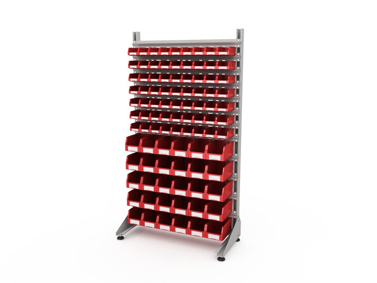 Стеллаж для пластиковых лотков SORTEX односторонний 1800x1000x450.04 купить в Ярославле Стеллаж для пластиковых лотков SORTEX односторонний 1800x1000x450.04 купить в Ярославле