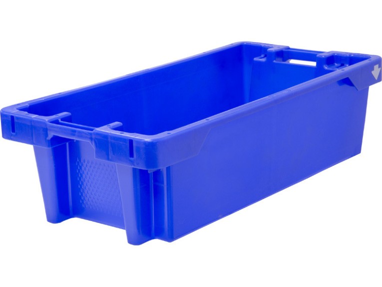 Ящик рыбный 800х400х225 конусный 25 кг/40 л с дренажными отверстиями синий 81650300 купить в Ярославле Ящик рыбный 800х400х225 конусный 25 кг/40 л с дренажными отверстиями синий 81650300 купить в Ярославле