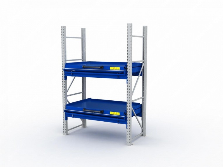Стеллаж с выкатными платформами S-HEAVY 1000/1300 (2 яруса хранения) купить в Ярославле Стеллаж с выкатными платформами S-HEAVY 1000/1300 (2 яруса хранения) купить в Ярославле