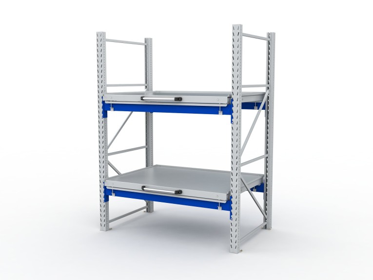 Стеллаж с выкатными платформами S-HEAVY 1000/1300 (2 яруса хранения) купить в Ярославле Стеллаж с выкатными платформами S-HEAVY 1000/1300 (2 яруса хранения) купить в Ярославле