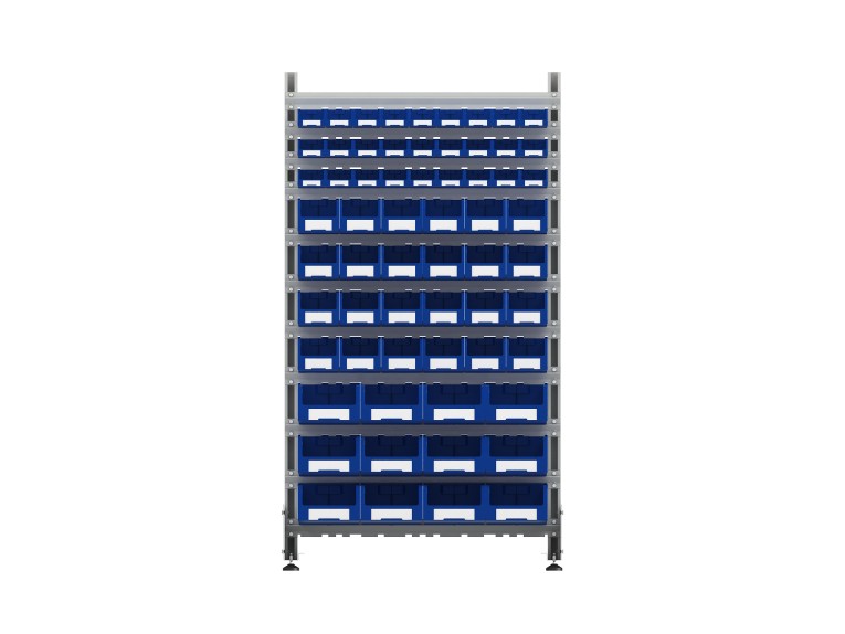 Стеллаж для пластиковых лотков SORTEX односторонний 1800x1000x450.05 купить в Ярославле Стеллаж для пластиковых лотков SORTEX односторонний 1800x1000x450.05 купить в Ярославле