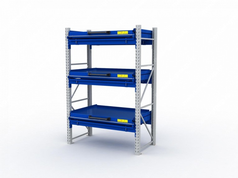 Стеллаж с выкатными платформами S-HEAVY 1000/1300 (3 яруса хранения) купить в Ярославле Стеллаж с выкатными платформами S-HEAVY 1000/1300 (3 яруса хранения) купить в Ярославле