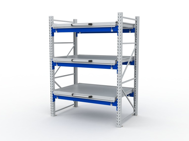 Стеллаж с выкатными платформами S-HEAVY 1000/1300 (3 яруса хранения) купить в Ярославле Стеллаж с выкатными платформами S-HEAVY 1000/1300 (3 яруса хранения) купить в Ярославле