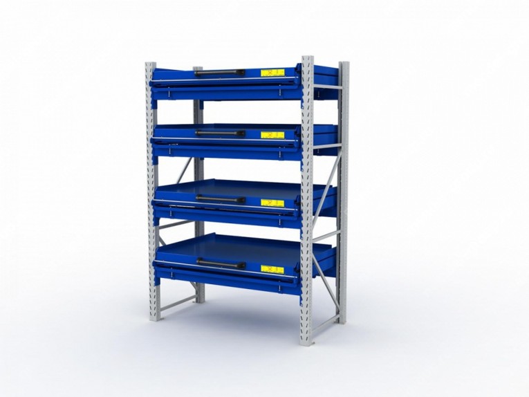 Стеллаж с выкатными платформами S-HEAVY 1000/1300 (4 яруса хранения) купить в Ярославле Стеллаж с выкатными платформами S-HEAVY 1000/1300 (4 яруса хранения) купить в Ярославле
