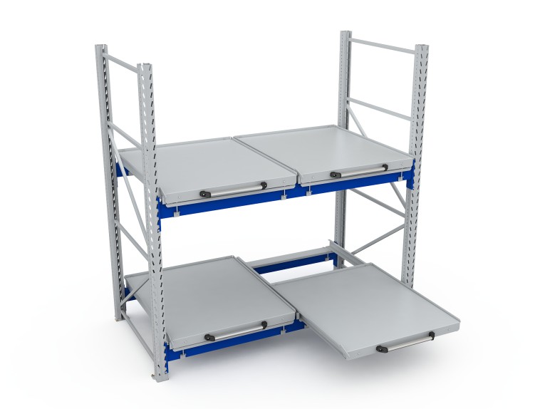 Стеллаж с выкатными платформами S-HEAVY 500 (2 яруса хранения) купить в Ярославле Стеллаж с выкатными платформами S-HEAVY 500 (2 яруса хранения) купить в Ярославле