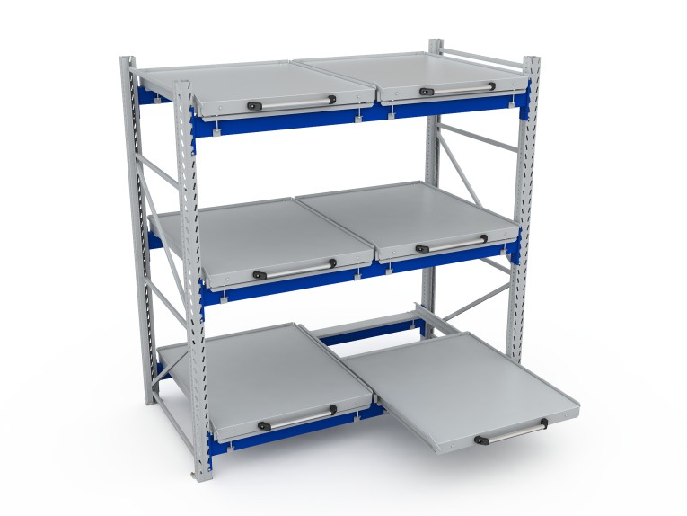 Стеллаж с выкатными платформами S-HEAVY 500 (3 яруса хранения) купить в Ярославле Стеллаж с выкатными платформами S-HEAVY 500 (3 яруса хранения) купить в Ярославле