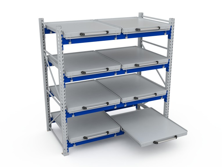 Стеллаж с выкатными платформами S-HEAVY 500 (4 яруса хранения) купить в Ярославле Стеллаж с выкатными платформами S-HEAVY 500 (4 яруса хранения) купить в Ярославле